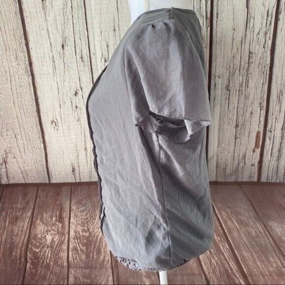 Studio Y Blouse Top Womens Large Gray Pleated Sequin Chiffon Office Capsule - Picture 5 of 13